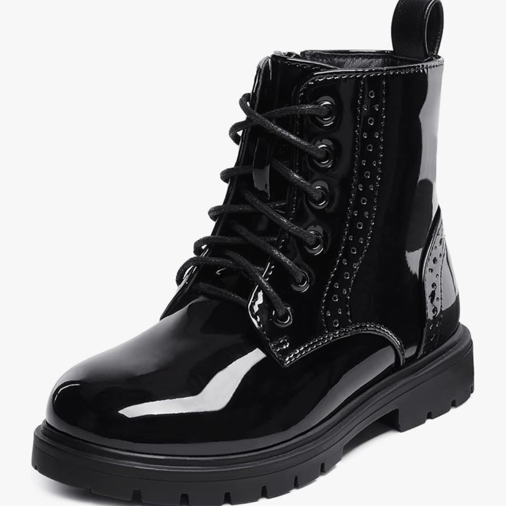 Dream Pairs Girls Side Zipper Combat Ankle Boots. Size 10.